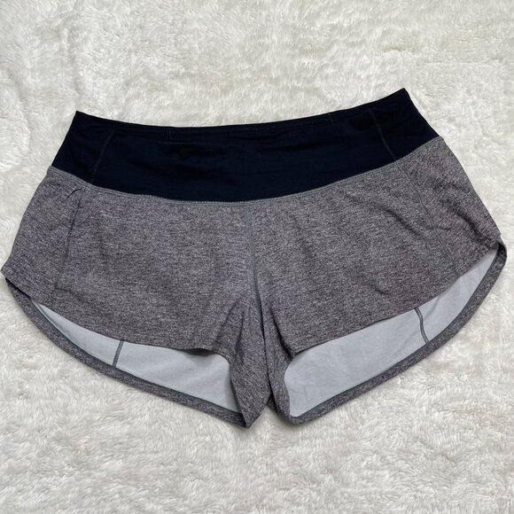 Lululemon Women's Grey Heather Lux Multi Black Speed Up High-Rise Shorts Size 6 - Picture 3 of 6
